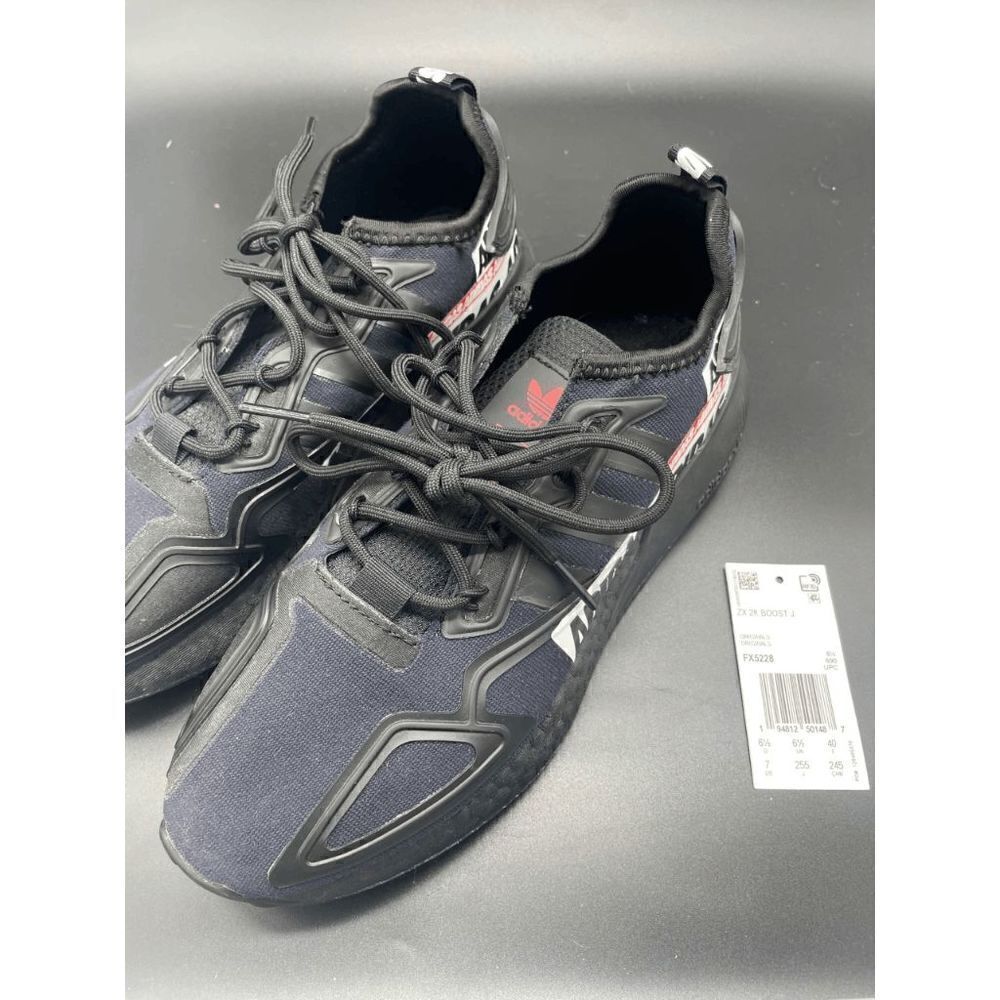 Adidas ZX 2K Boost 'Bold Logo Graphic - Black' Sneakers Running Shoes US Men's 7